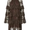 Yas YASLacey Ls Dress Chocolate Brown