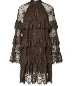 Yas YASLacey Ls Dress Chocolate Brown