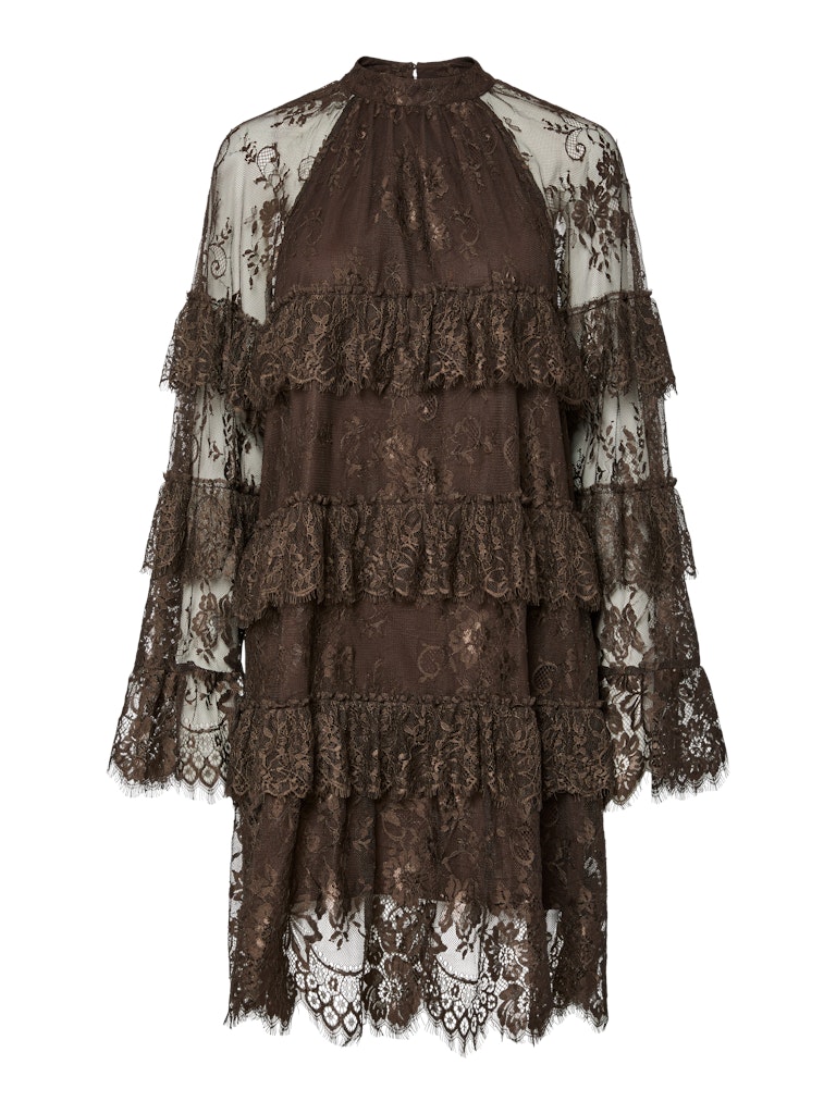 Yas YASLacey Ls Dress Chocolate Brown