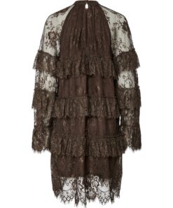 Yas YASLacey Ls Dress Chocolate Brown