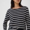 Part Two NelaPW T-Shirt Navy Eggnog Stripe