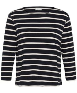 Part Two NelaPW T-Shirt Navy Eggnog Stripe