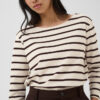 Part Two NelaPW T-Shirt Mole Stripe Brown