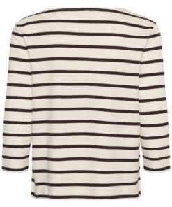 Part Two NelaPW T-Shirt Mole Stripe Brown