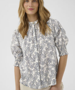 Part Two AlmerasPW Shirt Dark Navy Leaf Print