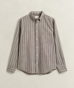 Gant Regular Poplin Melange Stripe Shirt Brown Melange