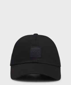 Boss Cotton Twill Cap with Logo Patch Black