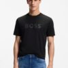 Boss Regular Fit T-Shirt in Cotton with Logo Print Black