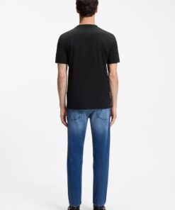 Boss Regular Fit T-Shirt in Cotton with Logo Print Black