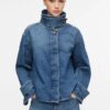 Comma, Denim Jacket with Trench Coat Details Blue