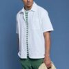 Armor Lux Short Sleeved Shirt Embossed Knit Blanc