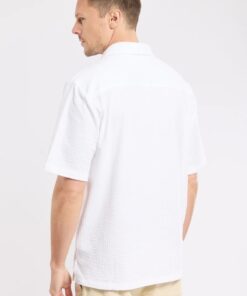 Armor Lux Short Sleeved Shirt Embossed Knit Blanc