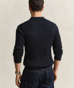 Gant Cotton Cable Polo Evening Blue