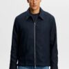 J. Lindeberg Julius Drape Linen Overshirt Navy