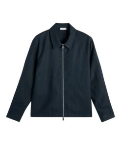 J. Lindeberg Julius Drape Linen Overshirt Navy