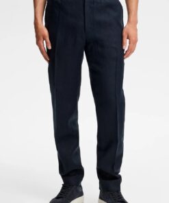 J. Lindeberg Soren Drape Linen Pants Navy