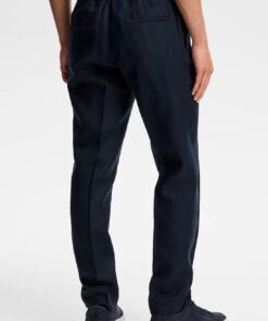 J. Lindeberg Soren Drape Linen Pants Navy