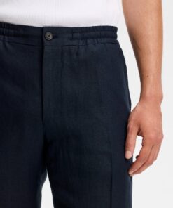 J. Lindeberg Soren Drape Linen Pants Navy