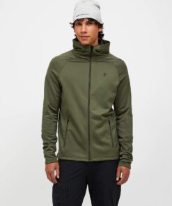 Peak Performance Rider Essentials Midlayer Zip Hood Men Pine Needle