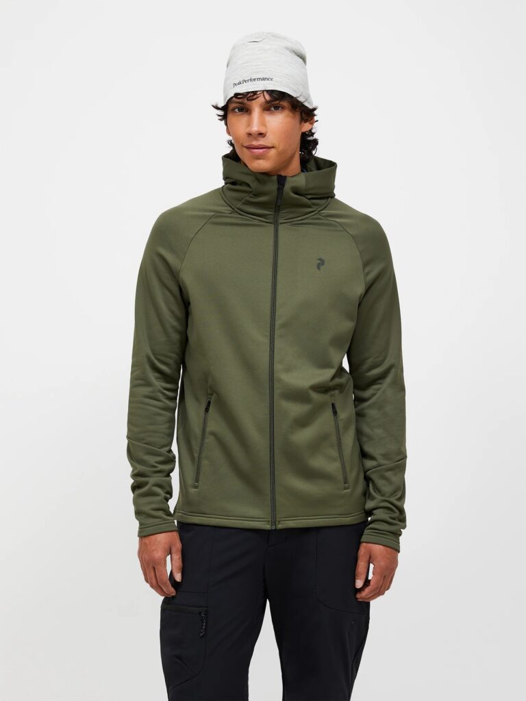 Peak Performance Rider Essentials Midlayer Zip Hood Men Pine Needle