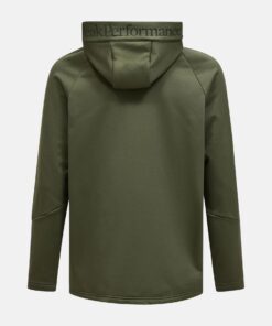 Peak Performance Rider Essentials Midlayer Zip Hood Men Pine Needle