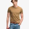 Superdry Essential Serif Logo Embroidered T-Shirt Bronze Brown
