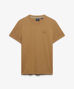 Superdry Essential Serif Logo Embroidered T-Shirt Bronze Brown