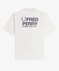 Fred Perry Back Print T-Shirt Snow White