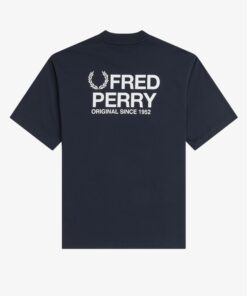 Fred Perry Back Print T-Shirt Navy