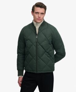 Superdry Diamond Quilt Jacket Duffel Bag Green