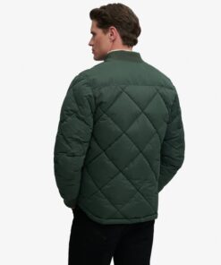 Superdry Diamond Quilt Jacket Duffel Bag Green