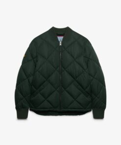 Superdry Diamond Quilt Jacket Duffel Bag Green
