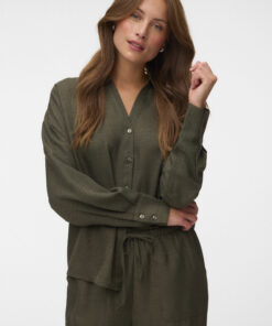 Vero Moda VMMelaney Queeny Ls Shirt Forest Night