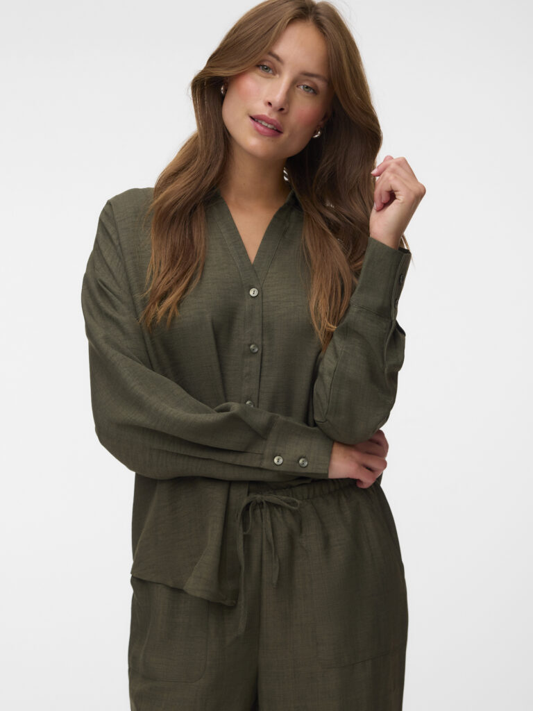 Vero Moda VMMelaney Queeny Ls Shirt Forest Night
