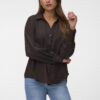 Vero Moda VMMelaney Queeny Ls Shirt Chocolate Torte