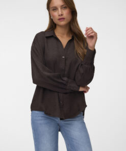 Vero Moda VMMelaney Queeny Ls Shirt Chocolate Torte