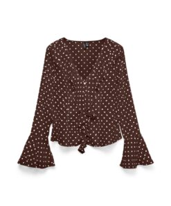 Vero Moda VMWillow Ls Frill Top Chocolate Martini