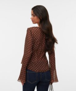 Vero Moda VMWillow Ls Frill Top Chocolate Martini