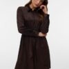 Vero Moda VMKatty Ls Short Shirt Dress Chocolate Torte