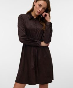 Vero Moda VMKatty Ls Short Shirt Dress Chocolate Torte