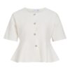 Vila VISway O-Neck 2/4 Peplum Knit Cardigan Cloud Dancer