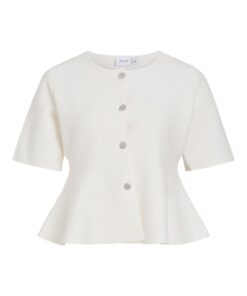 Vila VISway O-Neck 2/4 Peplum Knit Cardigan Cloud Dancer