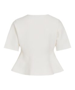 Vila VISway O-Neck 2/4 Peplum Knit Cardigan Cloud Dancer