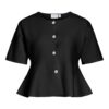 Vila VISway O-Neck 2/4 Peplum Knit Cardigan Nlack Beauty