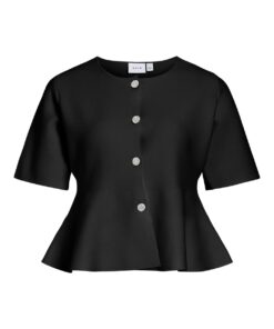 Vila VISway O-Neck 2/4 Peplum Knit Cardigan Nlack Beauty