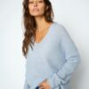 Mos Mosh MMThora V-Neck Knit Cashmere Blue