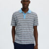 Selected Homme SLMJasper Stripe Ss Polo Egret