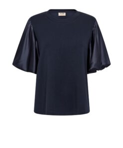 Mos Mosh MMDuba O-SS Satin Sweatshirt Salute Navy