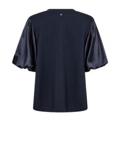 Mos Mosh MMDuba O-SS Satin Sweatshirt Salute Navy