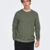 Only & Sons ONSRon LS Crew Neck Knit Castor Gray